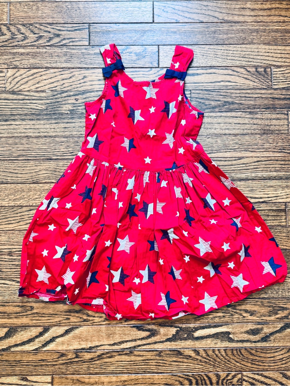 Gymboree Red Star Print Dress with Navy Accents